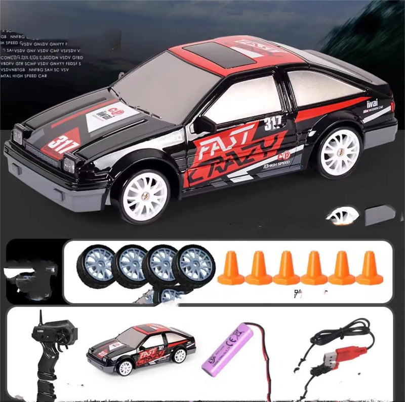 2.4G Drift Rc Car 4WD RC Drift Car Toy Remote Control GTR Model AE86 Vehicle Car RC Racing Car Toy For Children Christmas Gifts Woodneed
