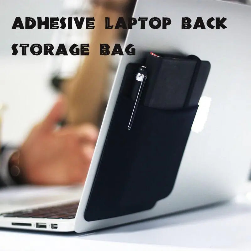 Adhesive Laptop Back Storage Bag Laptop Organizer Woodneed