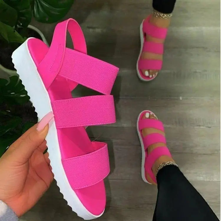Women Shoes Flat Bottomed Color Matching Women Anti Slip Sandals Woodneed