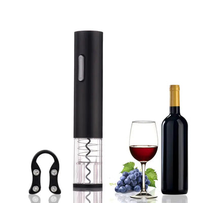 Electric Wine Opener Automatic Electric Wine Bottle Corkscrew Opener With Foil Cutter Wine Bottle Opener Kit Woodneed