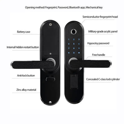 Fingerprint password lock door Woodneed