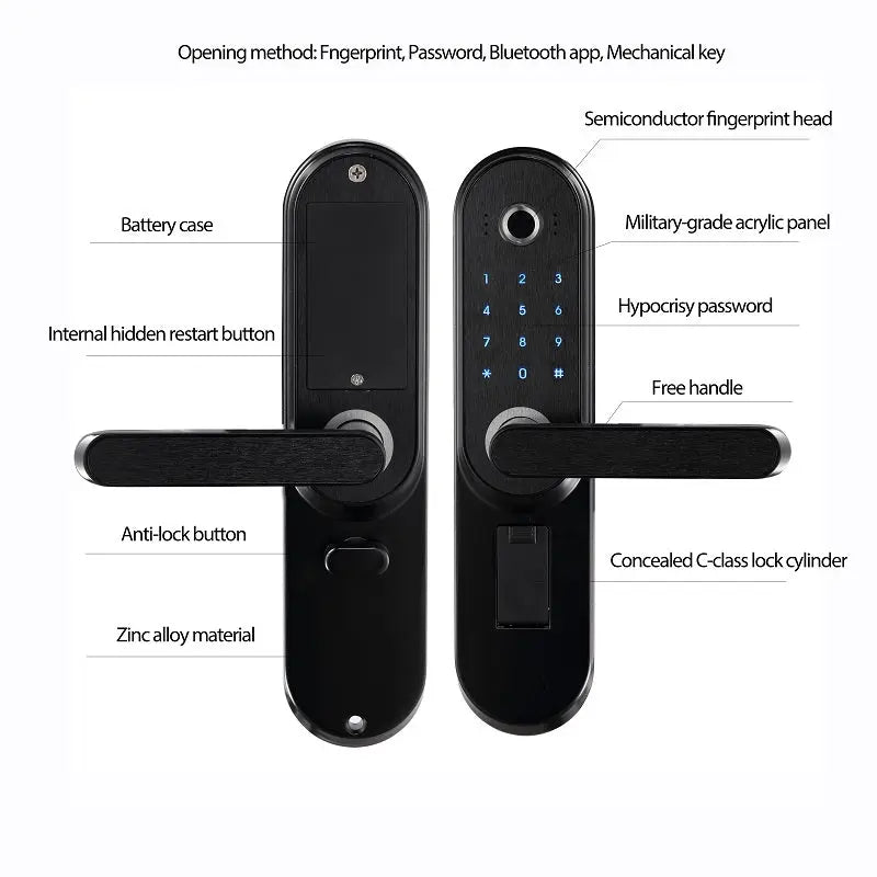Fingerprint password lock door Woodneed
