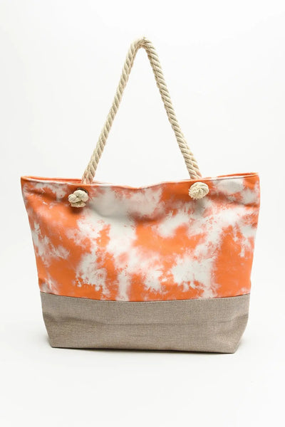 Justin Taylor Tie-Dye Tote with Rope Handles Trendsi