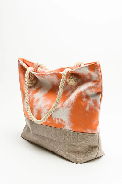 Justin Taylor Tie-Dye Tote with Rope Handles Trendsi