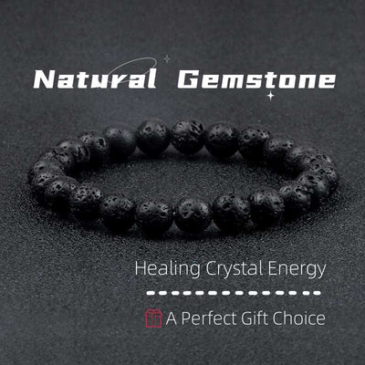 Natural Volcanic Stone Beads Bracelets Black Lava Men Women Bracelet Aromatherapy Essential Oil Diffuser Bangle Woodneed