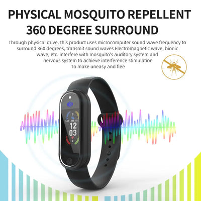 New Mosquito Repellent Bracelet Ultrasonic Insect Wristband Watch Portable Repeller Electronic Bracelet Anti Mosquito Baby Kids Adults WOODNEED