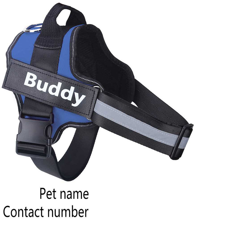 Personalized Dog Harness NO PULL Reflective Breathable Adjustable Pet Harness Vest For Small Large Dog Custom Patch Pet Supplies Woodneed