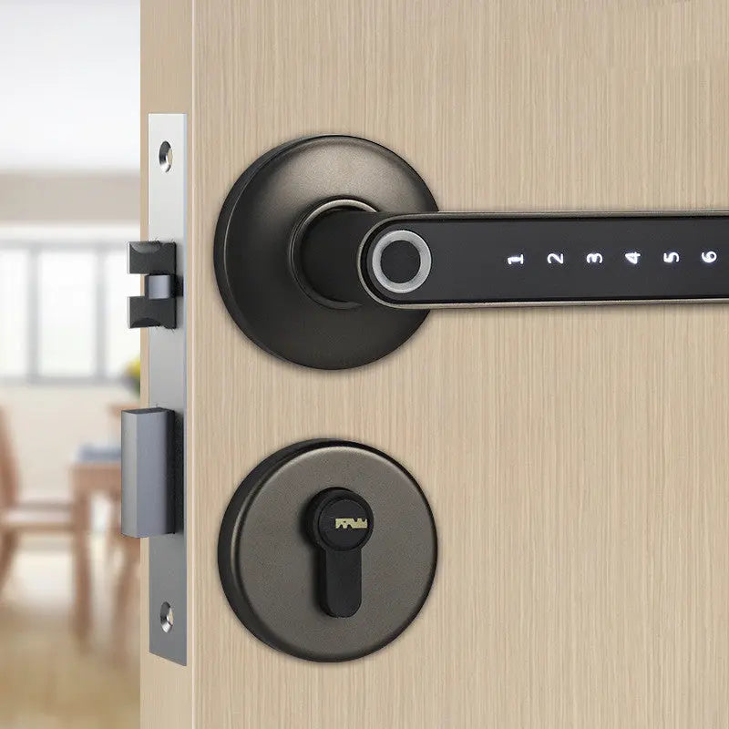 Smart Lock Fingerprint Password Electric Digital Lock  Alloy Keyless Security Door Handle For Home Woodneed