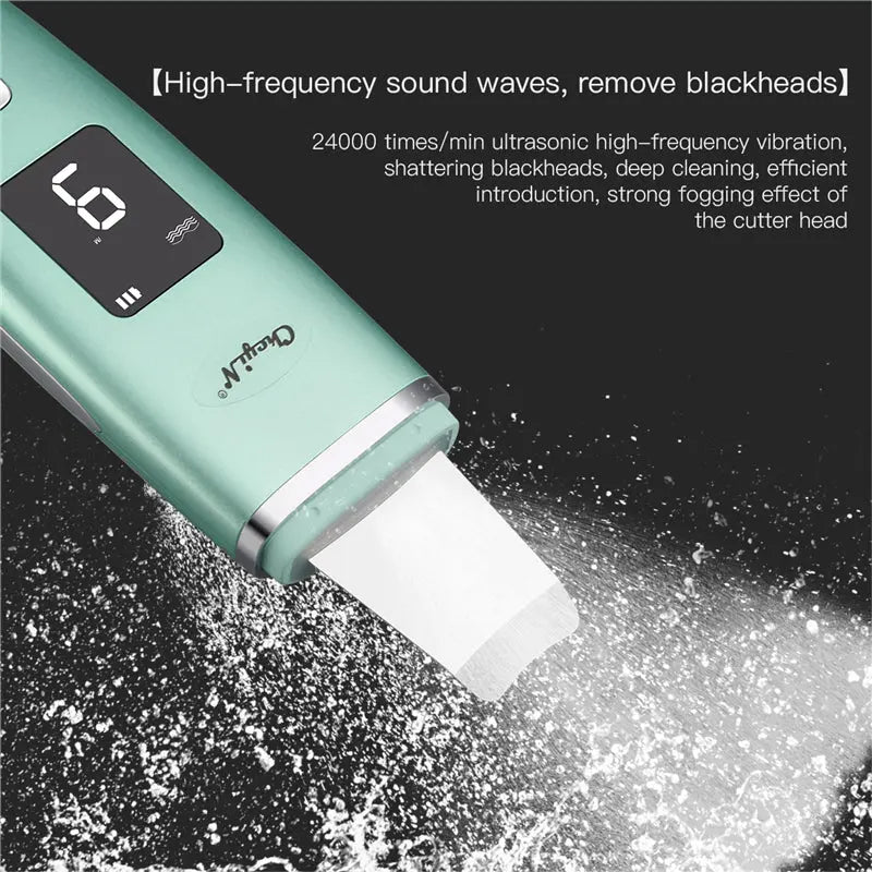 Ultrasonic Electric Dead Skin Electric Vacuum Cleaner Blackhead Cleaner Deep Facial Pore Cleansing Kit Acne Extractor Nano Spray Woodneed