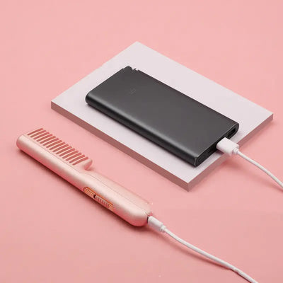 2 In 1 USB Charging Wireless Straight Hair Comb WOODNEED