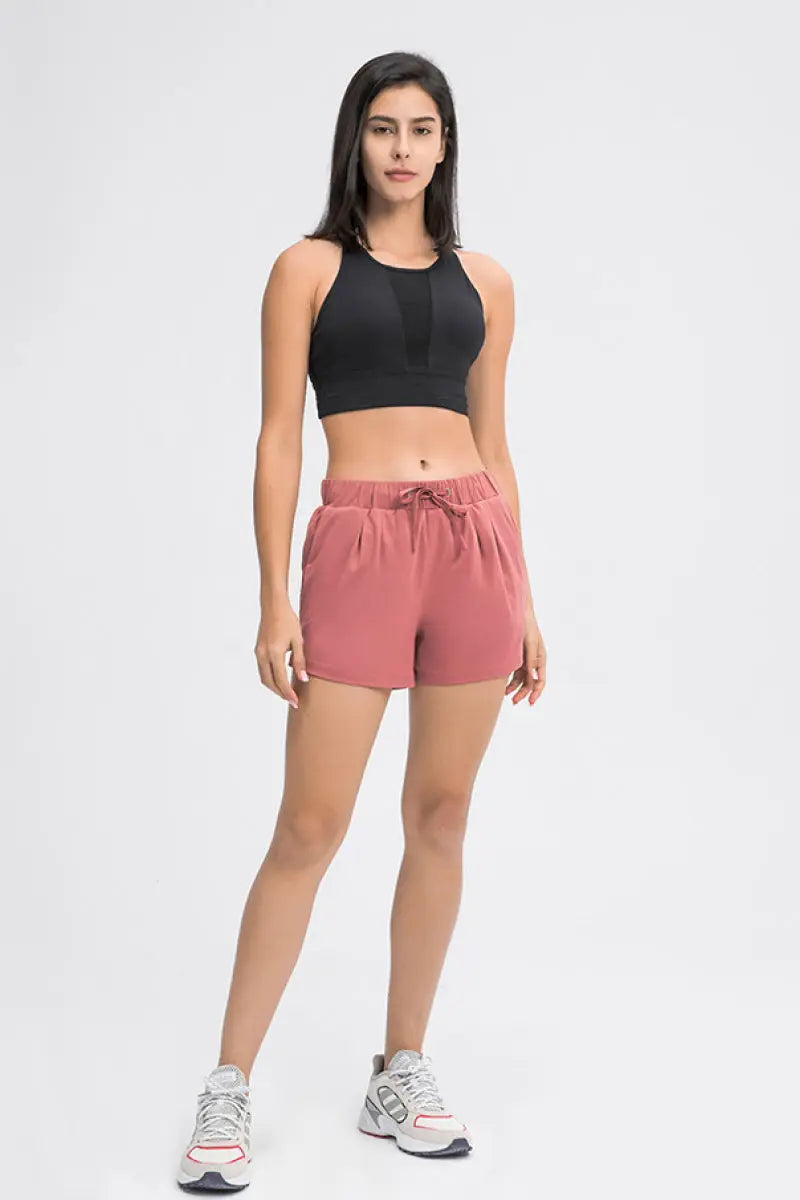 Banded Waist Active Shorts With Pockets Trendsi