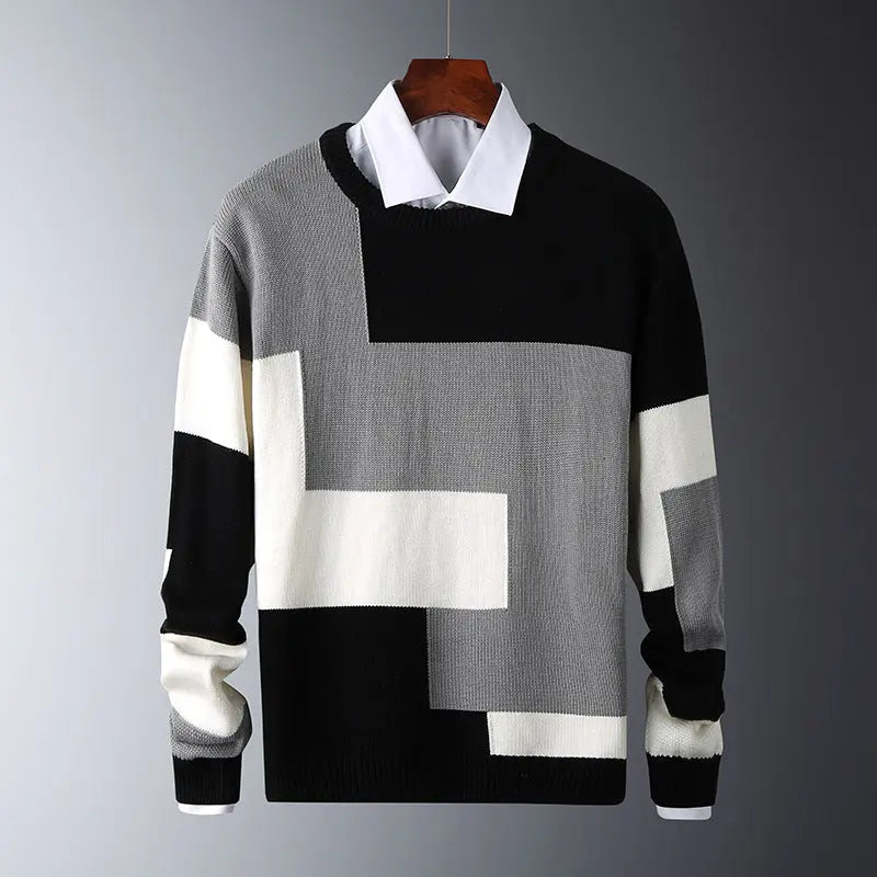 Black Grey Sweater WOODNEED
