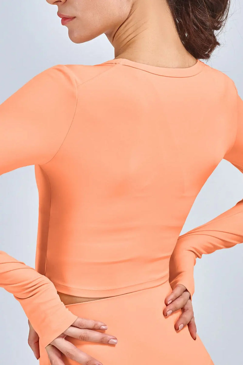 Breathable Cropped Long Sleeve Sports Top WOODNEED