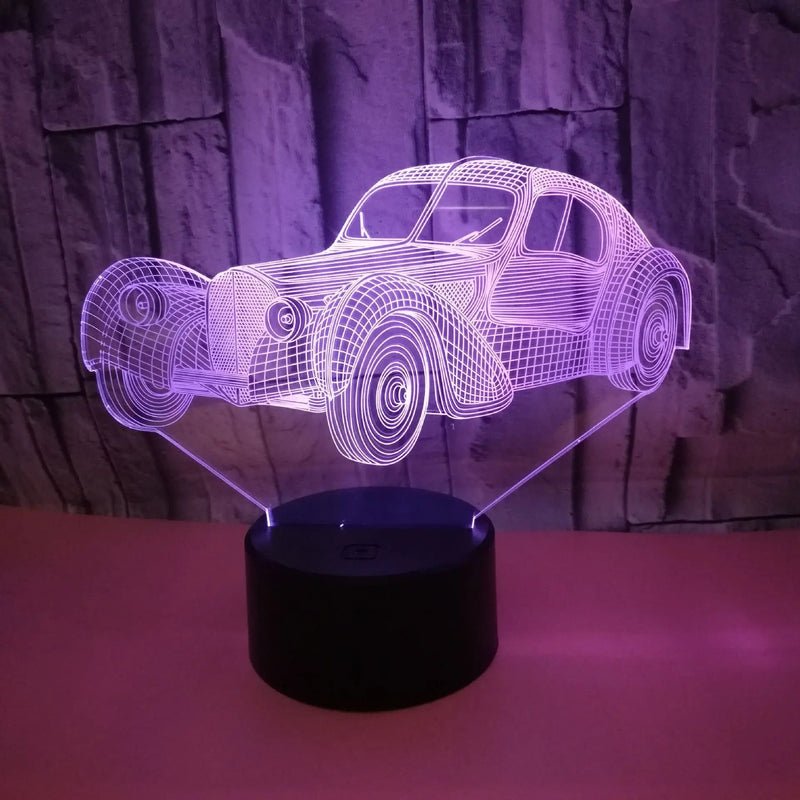Car usb 3D night light classic car 3D lighting WOODNEED