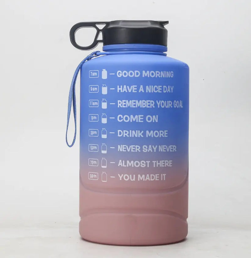 Creative Gradient 2.2L Large Capacity Sports Bottle Plastic Outdoor Gym Big Water Cup Woodneed