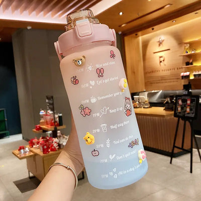 Cute 2000ml  Portable Stickers Water Bottle WOODNEED