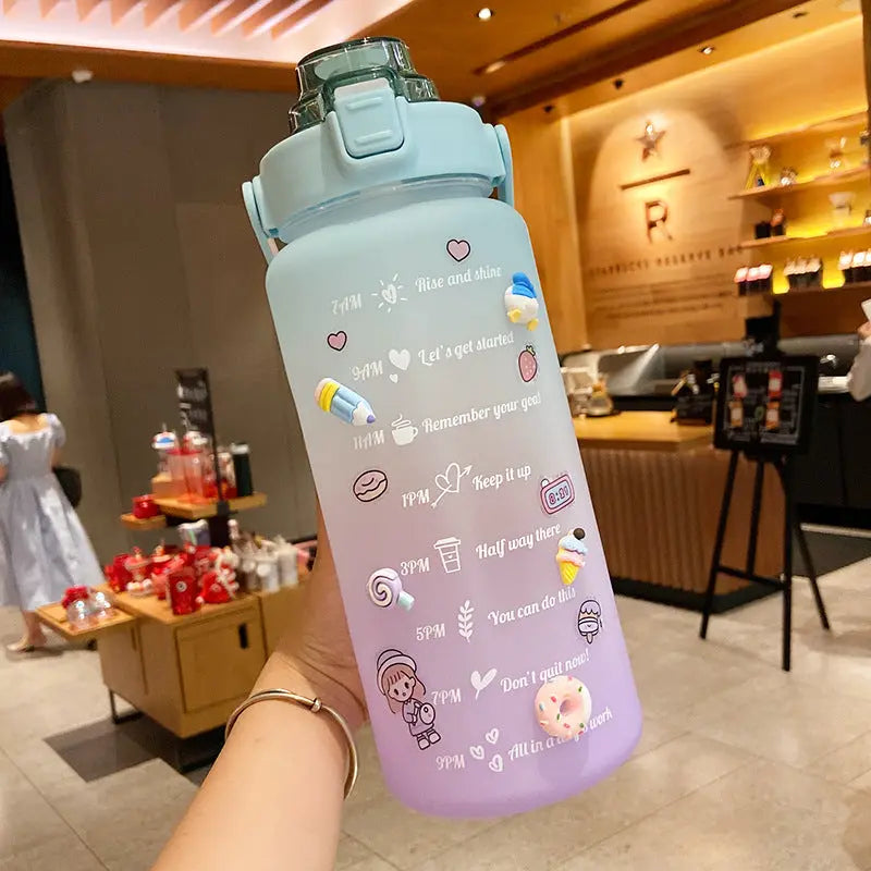 Cute 2000ml  Portable Stickers Water Bottle WOODNEED