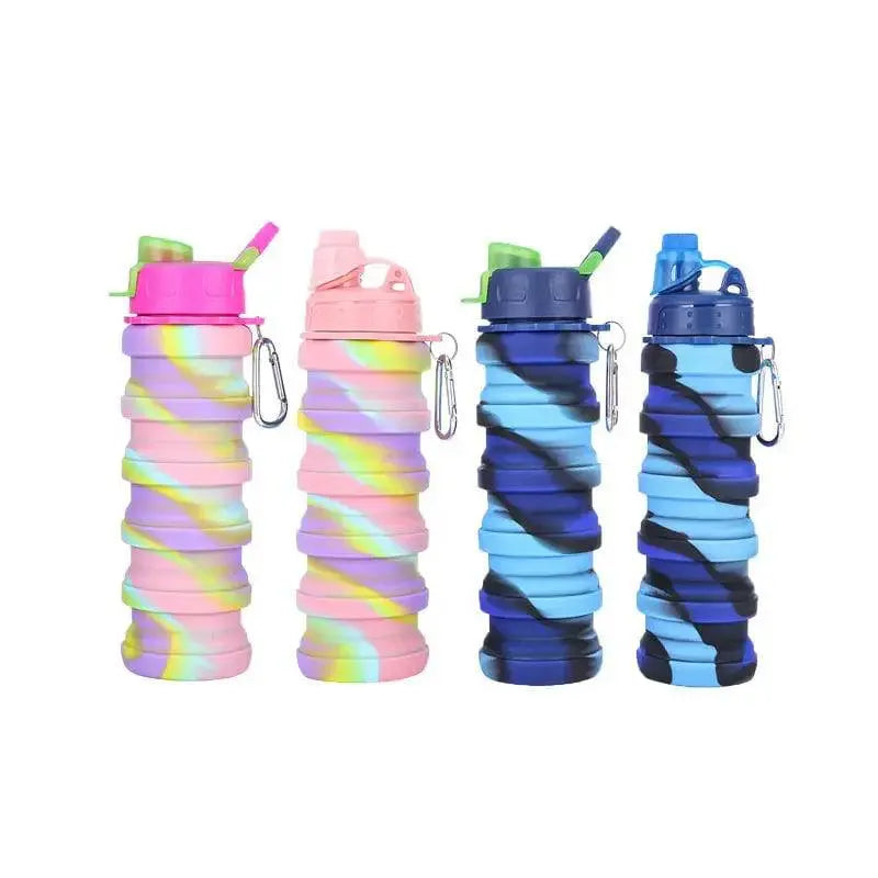 Cute Silicone Leakproof & Foldable Water Bottle with Straw WOODNEED
