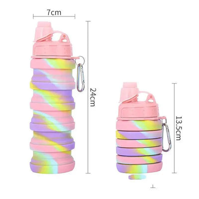 Cute Silicone Leakproof & Foldable Water Bottle with Straw WOODNEED