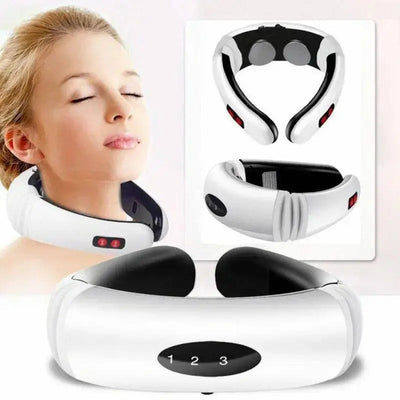 Electric neck massager with far infrared thermal pain relief tool WOODNEED