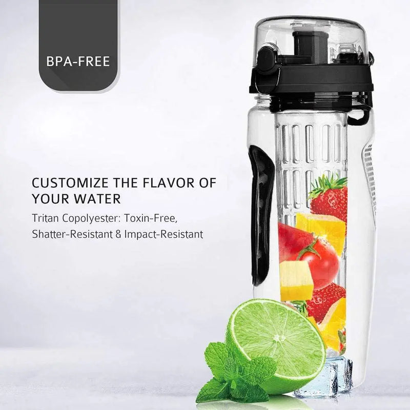Essential 1000ml Water Bottles With Fruit Infuser WOODNEED