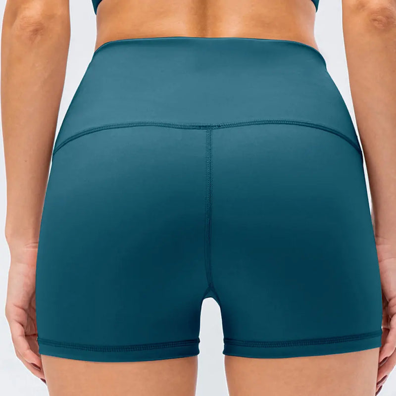 Exposed Seam High Waist Yoga Shorts Trendsi