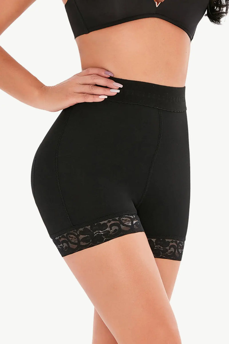 Full Size Pull-On Lace Trim Shaping Shorts Trendsi