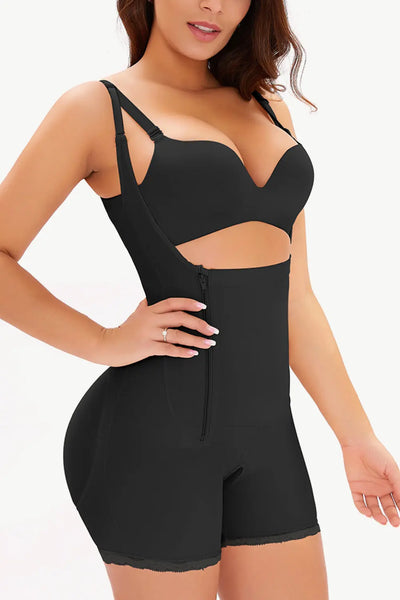 Full Size Side Zipper Under-Bust Shaping Bodysuit Trendsi