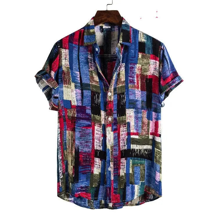 Hawaii beach flower shirt series high-quality cotton men&