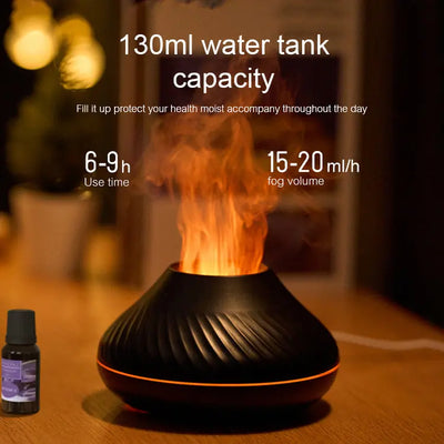 Humidifier Volcano Diffuser Flame WOODNEED