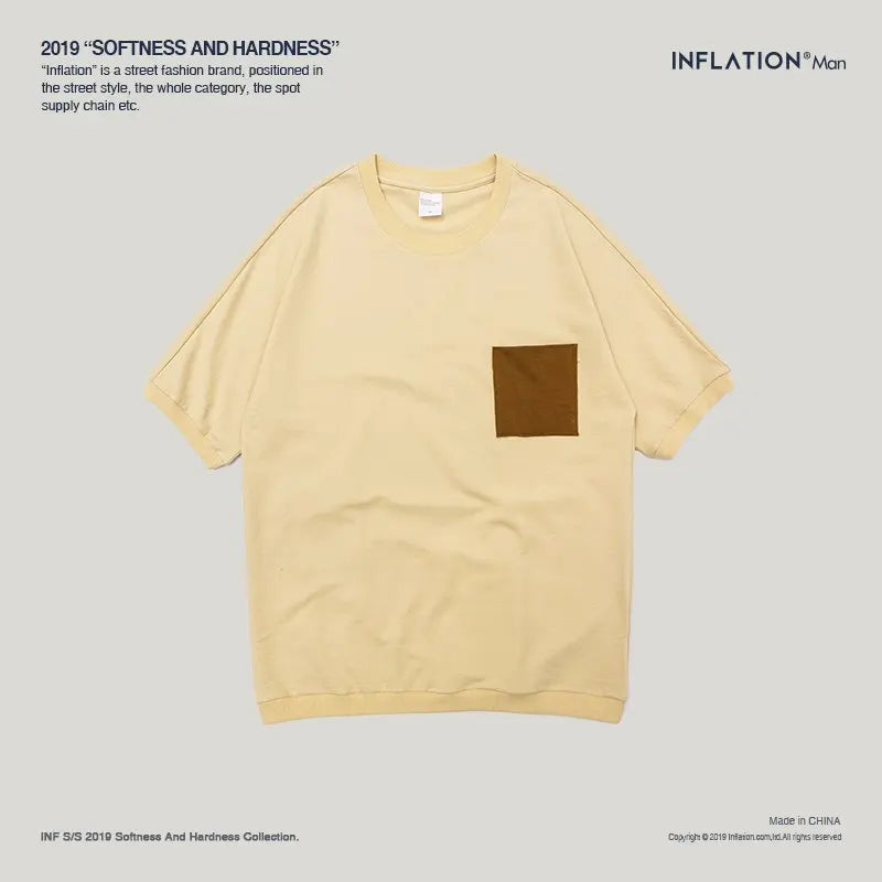 INFLATION Casual Oversized Pocket T shirt WOODNEED