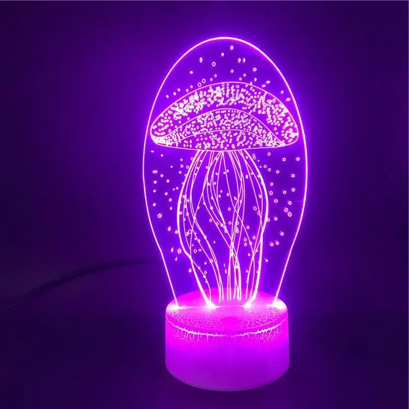 Jellyfish 3D night light WOODNEED