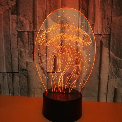 Jellyfish 3D night light WOODNEED