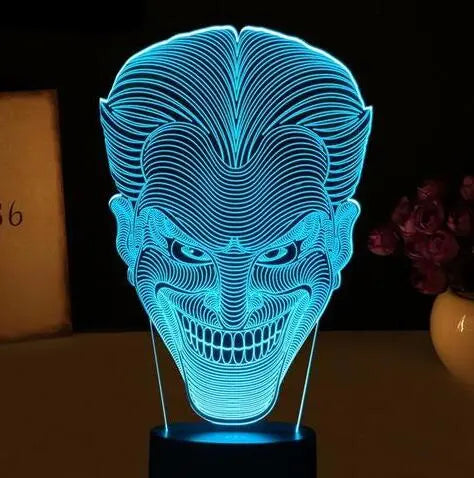 Joker Shape 3d Led Lamp WOODNEED