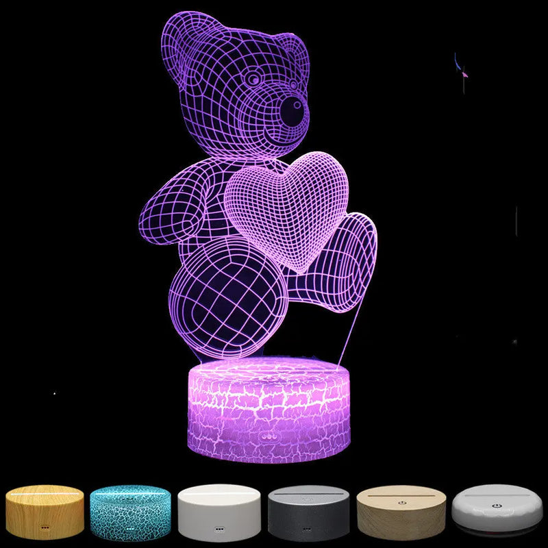 Love Bear Series 3D Light Creative Night Light WOODNEED