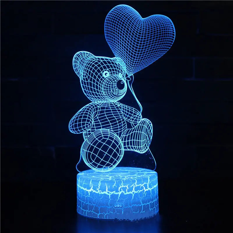 Love Bear Series 3D Light Creative Night Light WOODNEED