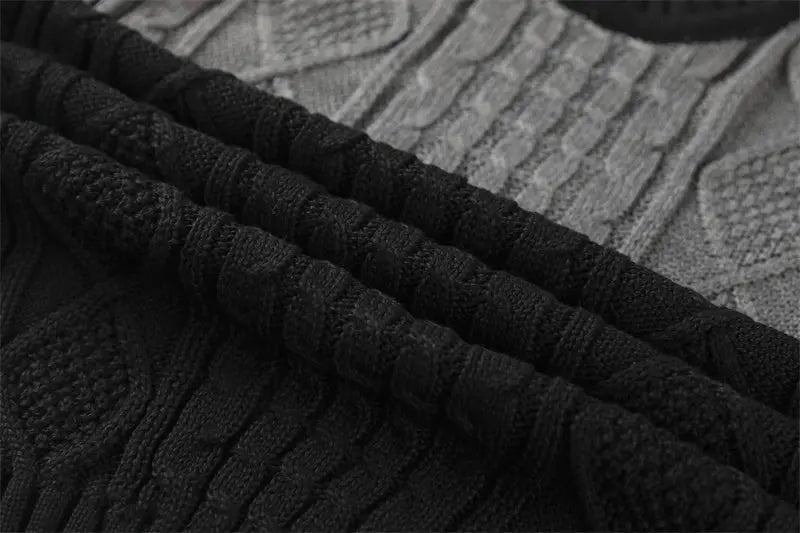 Men Casual Knitted Soft Cotton Sweaters Pullover Men Winter New Fashion Striped O-Neck Sweater WOODNEED