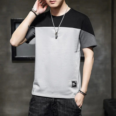 Men's stitching loose casual T-shirt WOODNEED