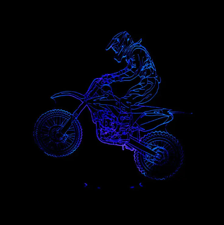 Mountain Motorcycle LED Illusion WOODNEED
