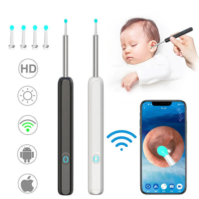 NE3 Ear Cleaner Otoscope Ear Wax Removal Tool With Camera LED Light Wireless Ear Endoscope Ear Cleaning Kit For I-phone WOODNEED