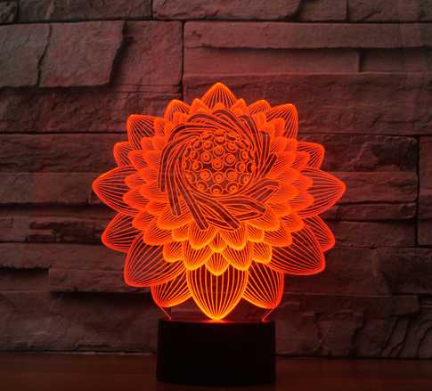 New Colorful Lotus 3D Light WOODNEED