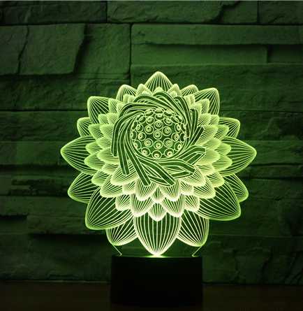 New Colorful Lotus 3D Light WOODNEED