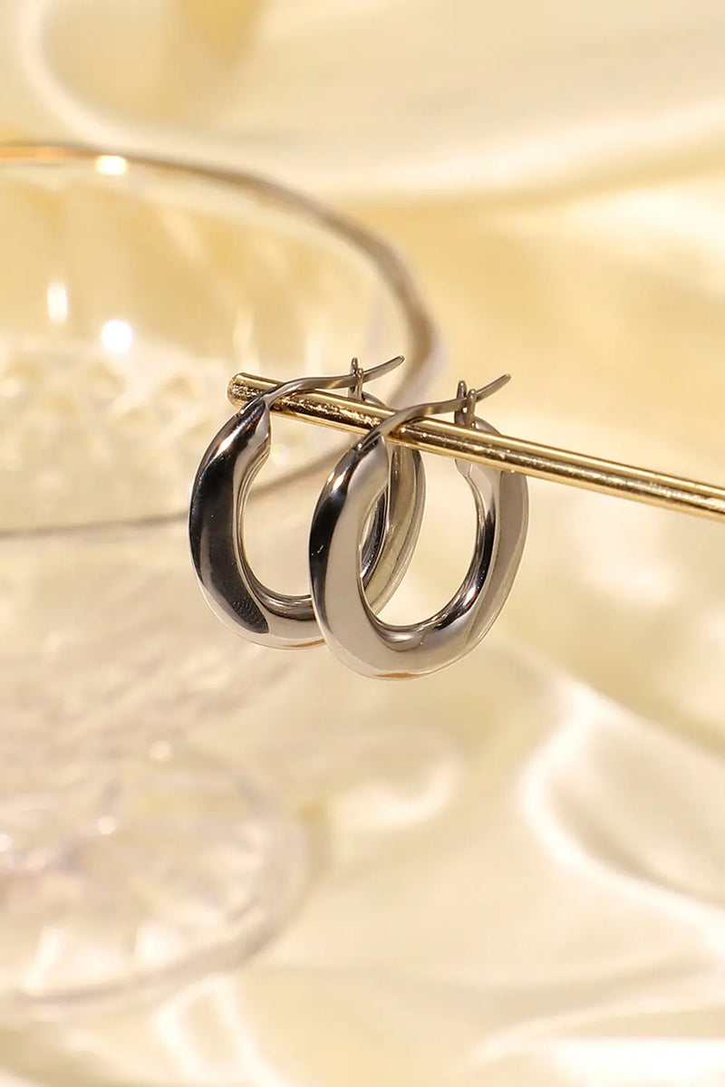 Oval Hoop Earrings WOODNEED
