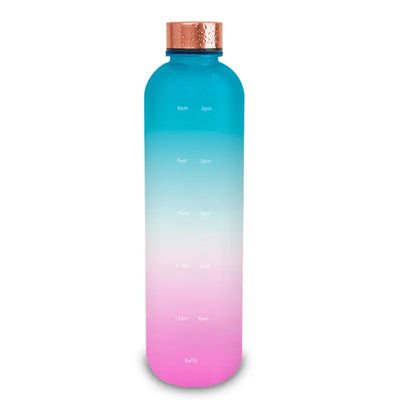 Plastic Water Bottle Frosted Gradient Sports Handle Woodneed
