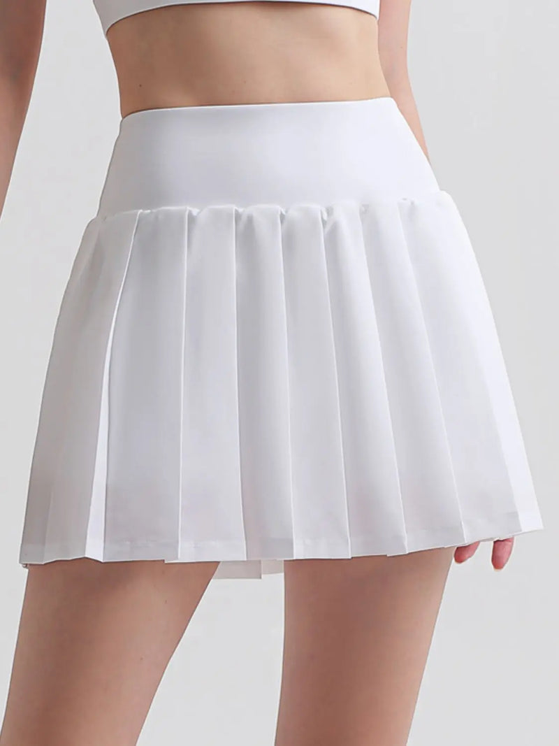 Pleated Elastic Waistband Sports Skirt WOODNEED