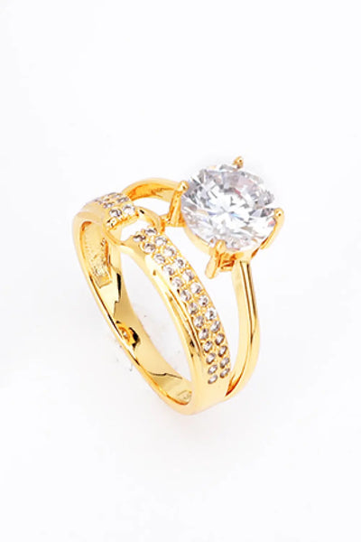 Sparkling Cubic Zirconia Ring WOODNEED