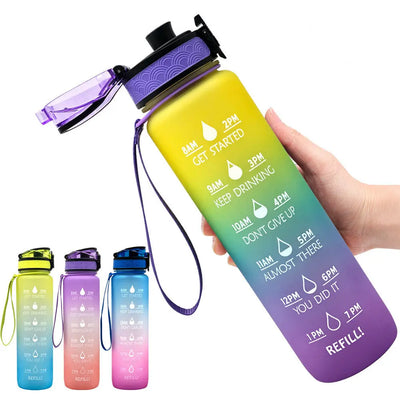 Tritan Motivational Water Bottle With Time Marker WOODNEED