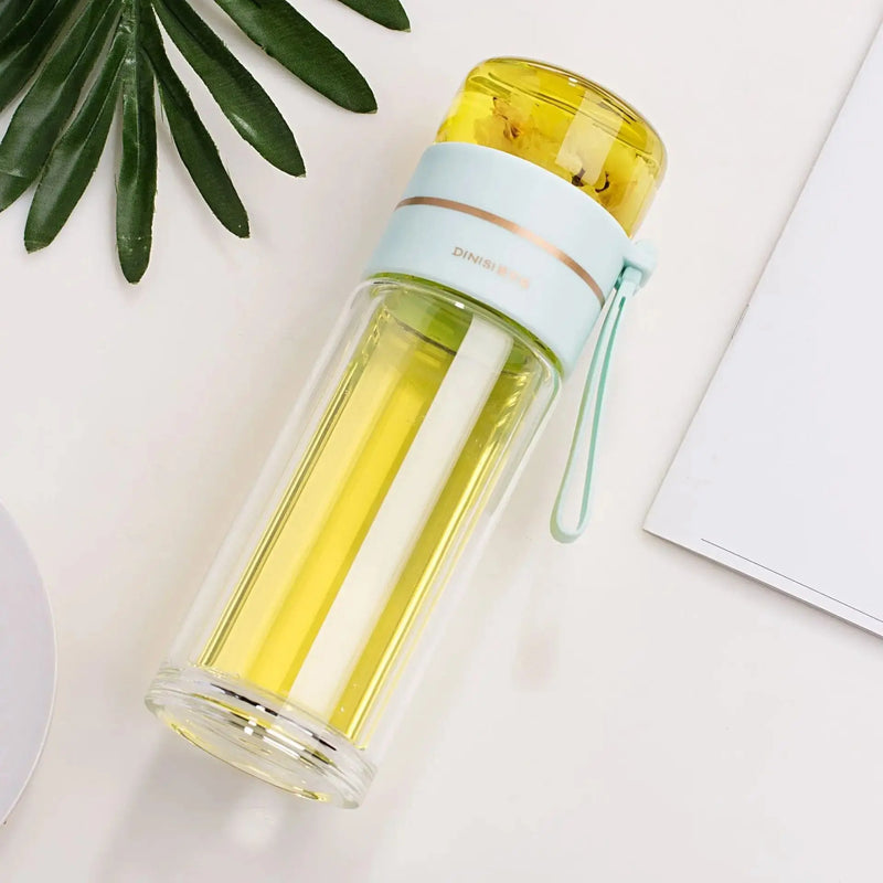 Water Bottle With Tea Infuser Filter. WOODNEED