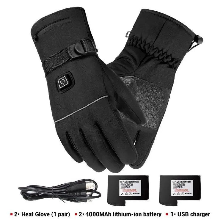 Winter Electric Motorcycle Heated  Touch Screen Gloves Woodneed