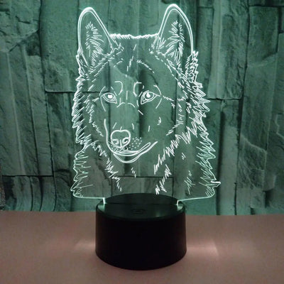 Wolf 3d Lamp Night Light WOODNEED